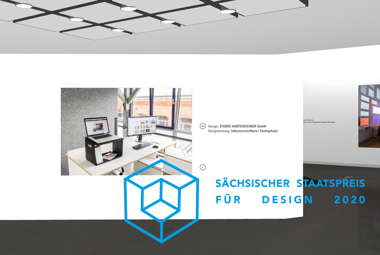 ergonomischer Schreibtischaufsatz für das Homeoffice Sächsischer Staatspreis für Design 2020